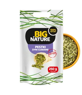 Big Nature Pestki dyni łuskane 250 g - żywność - Ziarna i nasiona roślin strączkowych - miniaturka - grafika 1