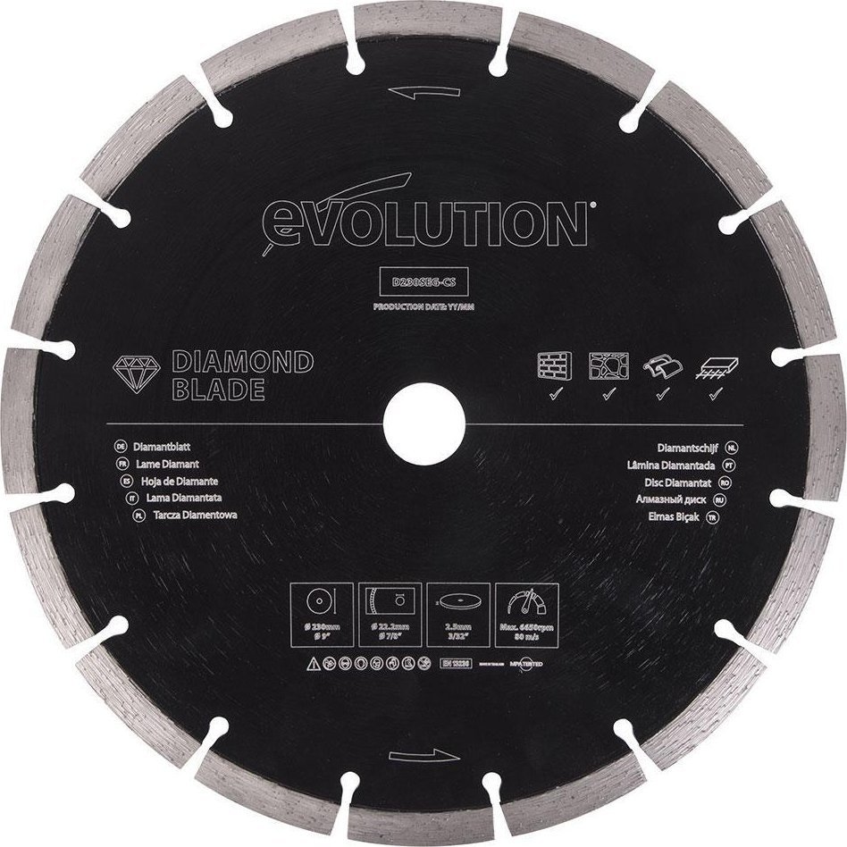 Evolution Tarcza diamentowa segmentowa D230SEG-CS 230mm do cięcia materiałów budowlanych