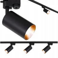 Lampy sufitowe - Oświetlenie szynowe Zestaw listwa 1m 3x lampa szyna GU10 Czarna Złota - miniaturka - grafika 1
