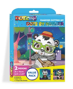 Diamond Dotz by number, diamentowa mozaika, Panda time, 2 obrazki - Zabawki kreatywne - miniaturka - grafika 1