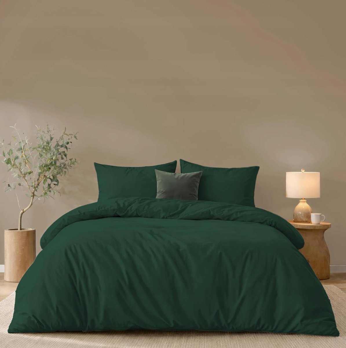 POŚCIELI ZESTAW 240X220CM ZIELONY MIKROFIBRA KOMPLET NA KOŁDRĘ PODUSZKI
