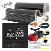 Ogrzewanie podłogowe - Folia grzewcza na podczerwień MISSION AIR Black Silver PTC 160W/m² (8mb x 100cm) + regulator Taurus Czarny - miniaturka - grafika 1
