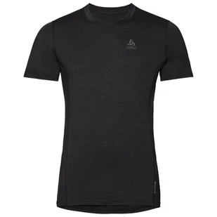 Odlo Merino 130 Top Crew Neck S/S Men, czarny M 2021 Koszulki bazowe termiczne i narciarskie 110642-15000-M - Pozostała odzież narciarska - miniaturka - grafika 1