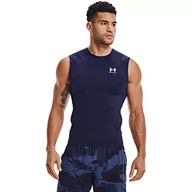 Koszulki męskie - Under Armour Under Armour Męska koszulka Heatgear Armour Compression niebieski granatowy/biały (Midnight Navy/White (410) L 1361522-410-Large - miniaturka - grafika 1