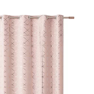 ACTION Zasłona GLAMMY różowa 140 x 250 cm na przelotkach - Zasłony - miniaturka - grafika 1