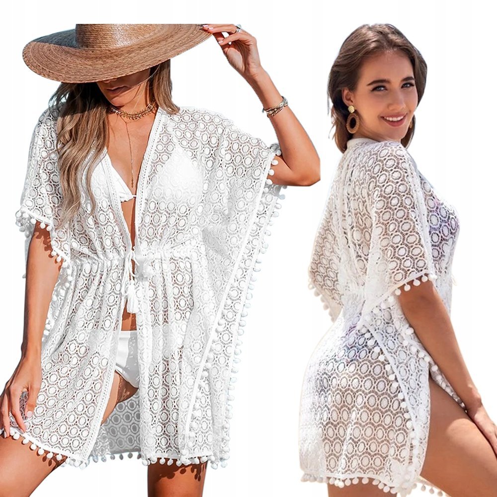 Tunika Narzutka Plażowa Pareo Zwiwenie Kimono