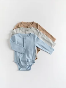Reserved - Bawełniane body 3 pack - brązowy - Komplety dla niemowląt - miniaturka - grafika 1