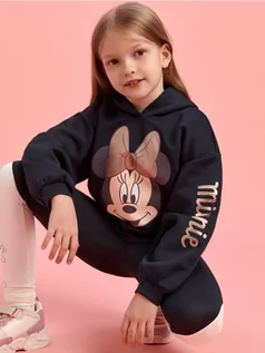 Swetry dla dziewczynek - Sinsay - Bluza z kapturem Myszka Minnie - granatowy - grafika 1
