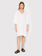Sukienki - Max Mara Beachwear Sukienka letnia Paglie 32210328 Biały Oversize - miniaturka - grafika 1