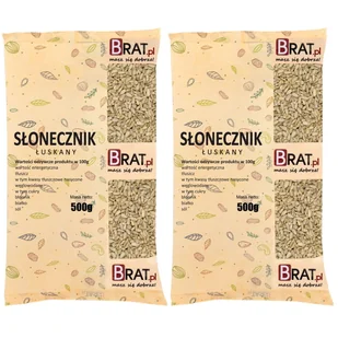 Słonecznik łuskany 1kg (2x500g) - Ziarna i nasiona roślin strączkowych - miniaturka - grafika 1