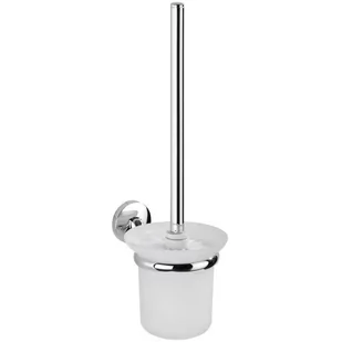 Wenko 22174100 komplet Kuba WC szczotka i monitora, cynkowy odlew ciśnieniowy, chrom, 15 x 11,5 x 35 cm 22174100 - Wieszaki łazienkowe - miniaturka - grafika 1