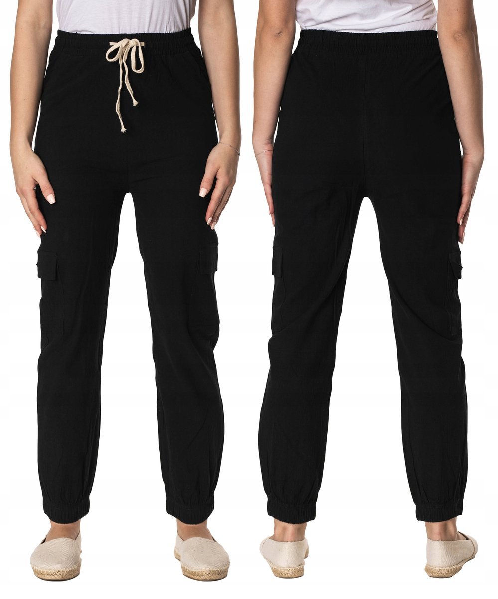 Cienkie Spodnie Damskie Bawełniane 1996-1 2XL3XL