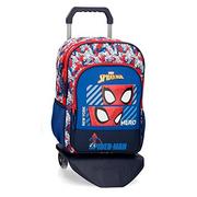 Plecaki szkolne i tornistry - Marvel Spiderman Hero plecak szkolny z podwójną przegródką na kółkach, niebieski, 30 x 40 x 13 cm, poliester, 15,6 l - miniaturka - grafika 1