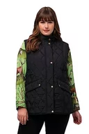 Kamizelki damskie - Ulla Popken Damska kamizelka pikowana z podszewką bażanta, czarny, 58-60 duże rozmiary - miniaturka - grafika 1