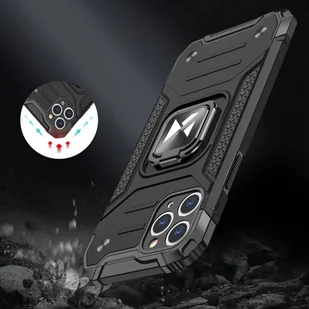 Wozinsky Ring Armor pancerne hybrydowe etui pokrowiec + magnetyczny uchwyt iPhone 11 Pro różowy - Etui i futerały do telefonów - miniaturka - grafika 6