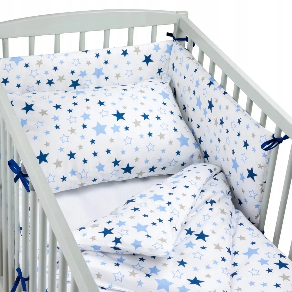 Zestaw 4-elementowy pościeli do łóżeczka 90×120 z prześcieradłem i