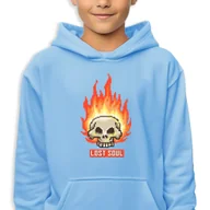 Bluzy dla dziewczynek - Bluza Dziecięca Z Kapturem Niebieska Lost Soul Wiele Wzorów -128 Cm (7-8) - miniaturka - grafika 1