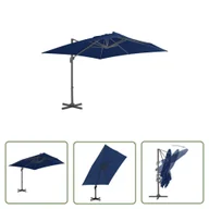 Parasole ogrodowe - The Living Store Parasol wiszący z aluminiowym słupkiem - 3x3 m - niebieski - Parasol Wiszący - miniaturka - grafika 1