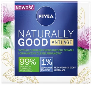 Nivea Naturally Good Anti Age przeciwzmarszczkowy krem na noc z organicznym owocem łopianu 50ml 98117-uniw - Kremy do twarzy - miniaturka - grafika 1