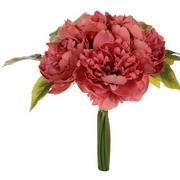 Sztuczne kwiaty - Bukiet piwonii, 9 kwiatów, 20 x 28 x 20 cm, stary róż - miniaturka - grafika 1