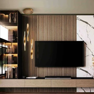 Schuller Valencia Lampa wisząca LED Twist, 3-punktowa. Aluminium, metal, akryl, kolor złoty - Lampy sufitowe - miniaturka - grafika 1