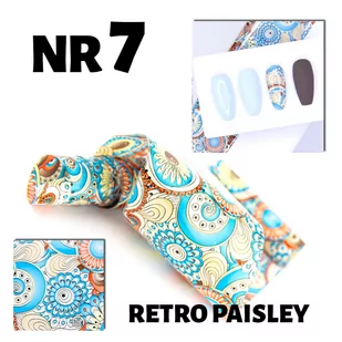 Folia Transferowa 100 cm Retro Paisley Nr 7 - Ozdoby do paznokci - miniaturka - grafika 1