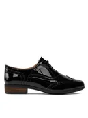 Półbuty damskie - Clarks Oxfordy Hamble Oak 203506494 Czarny - miniaturka - grafika 1