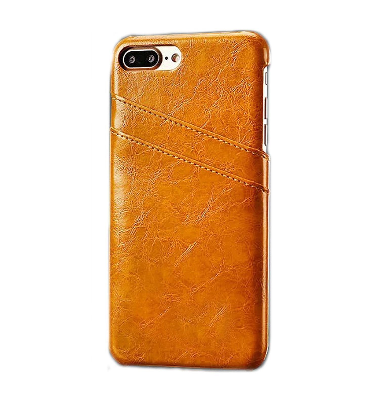 Etui na telefon Apple iPhone 7 Plus 5,5 cala z 2 miejscami na karty Hardcase z imitacji skóry Etui na telefon Soft Touch
