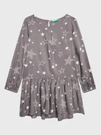 Sukienki i spódniczki dla dziewczynek - United Colors Of Benetton Sukienka codzienna 4C0PCV010 Szary Relaxed Fit - miniaturka - grafika 1