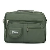 Torby męskie - Torba męska do pracy A4 Bellugio ciemnozielona - miniaturka - grafika 1