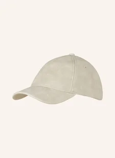 Calvin Klein Czapka Z Daszkiem Z Imitacji Skóry beige - Czapki damskie - miniaturka - grafika 1