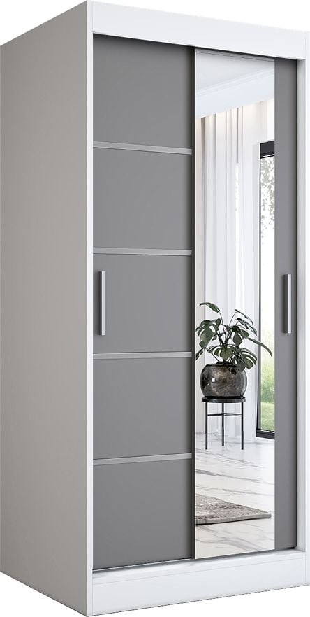Elior Szafa przesuwna w kolorze biały + antracyt - Lorenza 2X