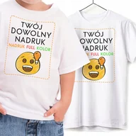 Koszulki męskie - TWÓJ WŁASNY NADRUK BIAŁA KOSZULKA DZIECIĘCA Z TWOIM NADRUKIEM KREATOR 7-8 - miniaturka - grafika 1