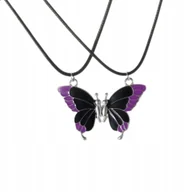 Biżuteria dla dzieci - Naszyjnik BFF Motyl czarno-fioletowy - biżuteria dla przyjaciółek - miniaturka - grafika 1