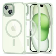 Etui i futerały do telefonów - Etui APPLE IPHONE 15 Tech-Protect Magmat MagSafe transparentne zielone - miniaturka - grafika 1