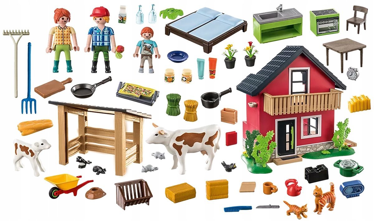 PLAYMOBIL COUNTRY GOSPODARSTWO ROLNE FIGURKI ZWIERZĄTEK KROWA KOTEK 712