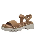 Moda i Uroda OUTLET - Tamaris Damskie sandały płaskie 1-28230-42, piaskowy, 38 EU - miniaturka - grafika 1