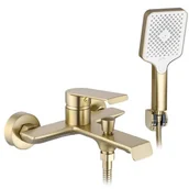 Baterie wannowe i prysznicowe - Złota szczotkowana bateria wannowa Hass Rea Gold - miniaturka - grafika 1