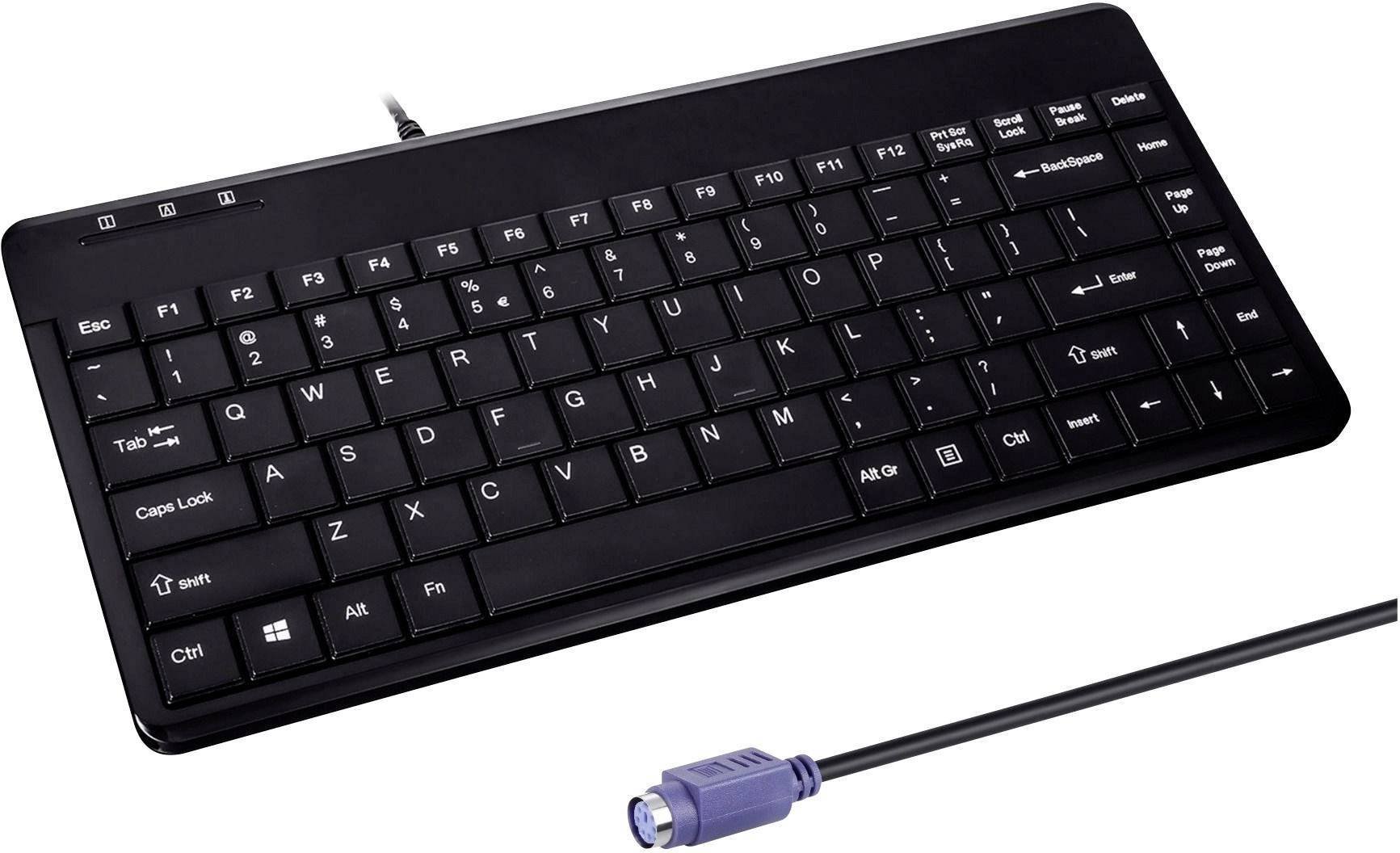 Perixx Perixx PERIBOARD-409 P, DE, Mini keyboard PS/2, black 57150A