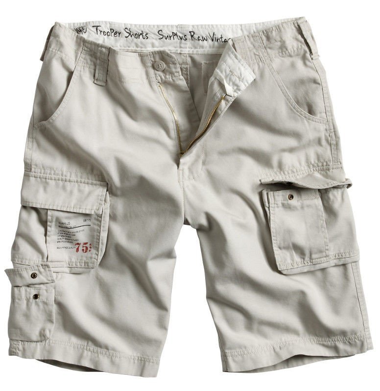 spodnie bojówki krótkie TROOPER SHORTS off-white-S