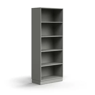 Regał QBUS, 4 półki, cokół, 2020x800x400 mm, jasnoszary - Regały biurowe - miniaturka - grafika 1