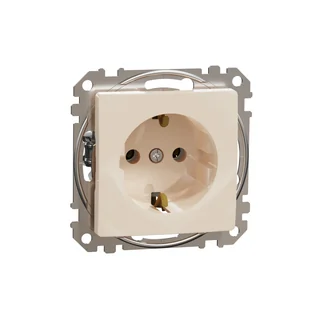 Schneider Gniazdo z/u Schuko SEDNA Design & Elements beżowe - Gniazdka elektryczne - miniaturka - grafika 1