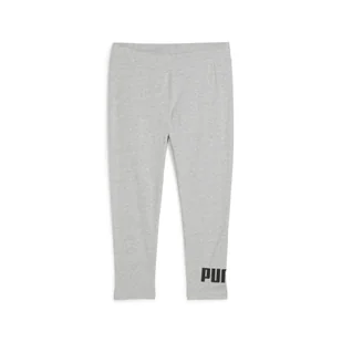 Damskie legginsy 3/4 z małym logo No. 1 ESS PUMA Light Gray Heather - Spodnie sportowe damskie - miniaturka - grafika 1