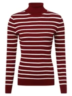 Swetry damskie - Tommy Hilfiger - Sweter damski, czerwony|biały - miniaturka - grafika 1
