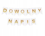 Dekoracje sali - Baner Girlanda Flagi Dowolny Napis Urodziny - miniaturka - grafika 1