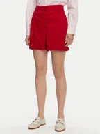 Spodenki damskie - Tommy Hilfiger Szorty materiałowe WW0WW42457 Czerwony Regular Fit - miniaturka - grafika 1
