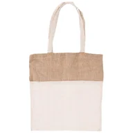 Torby i wózki na zakupy - Torba, siatka, reklamówka, bawełniana, jutowa, na zakupy, NATURAL, 40x40 cm kod: O-731413 + Sprawdź na SuperWnetrze.pl - miniaturka - grafika 1