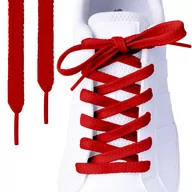 Akcesoria obuwnicze - Płaskie bawełniane sznurówki czerwony - miniaturka - grafika 1