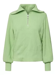 YAS Yasdeli Ls Zip Knit S. Noos sweter damski, Summer Green, S - Swetry damskie - miniaturka - grafika 1