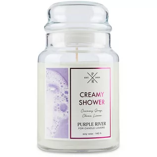 Świece - Purple River sojowa naturalna świeca zapachowa w szkle 22 oz 623 g - Creamy Shower - grafika 1